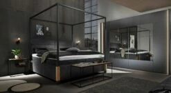 GALLERY M Himmelbett "My Heaven" Schwarz Mit Niedrigem Kopfteil