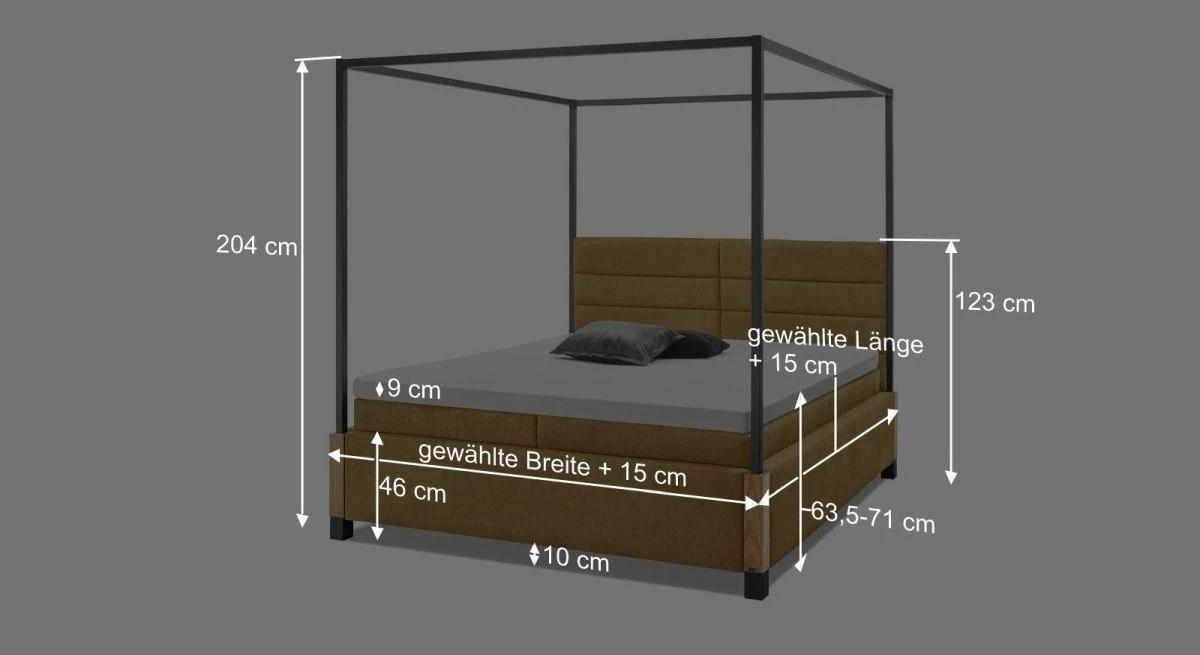 GALLERY M Himmelbett "My Heaven" Schwarz Mit Niedrigem Kopfteil 8 GALLERY M Himmelbett "My Heaven" Schwarz Mit Niedrigem Kopfteil – Bild 6