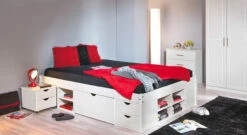 Schubkasten-Bett "Göteborg" -Bettbezüge Verkäufe 2024 goeteborg komplett schlafzimmer kiefer weiss