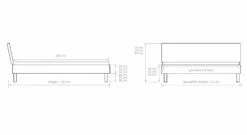 Bett "Tumas" -Bettbezüge Verkäufe 2024 grafik bett tumas stabiles massivholz