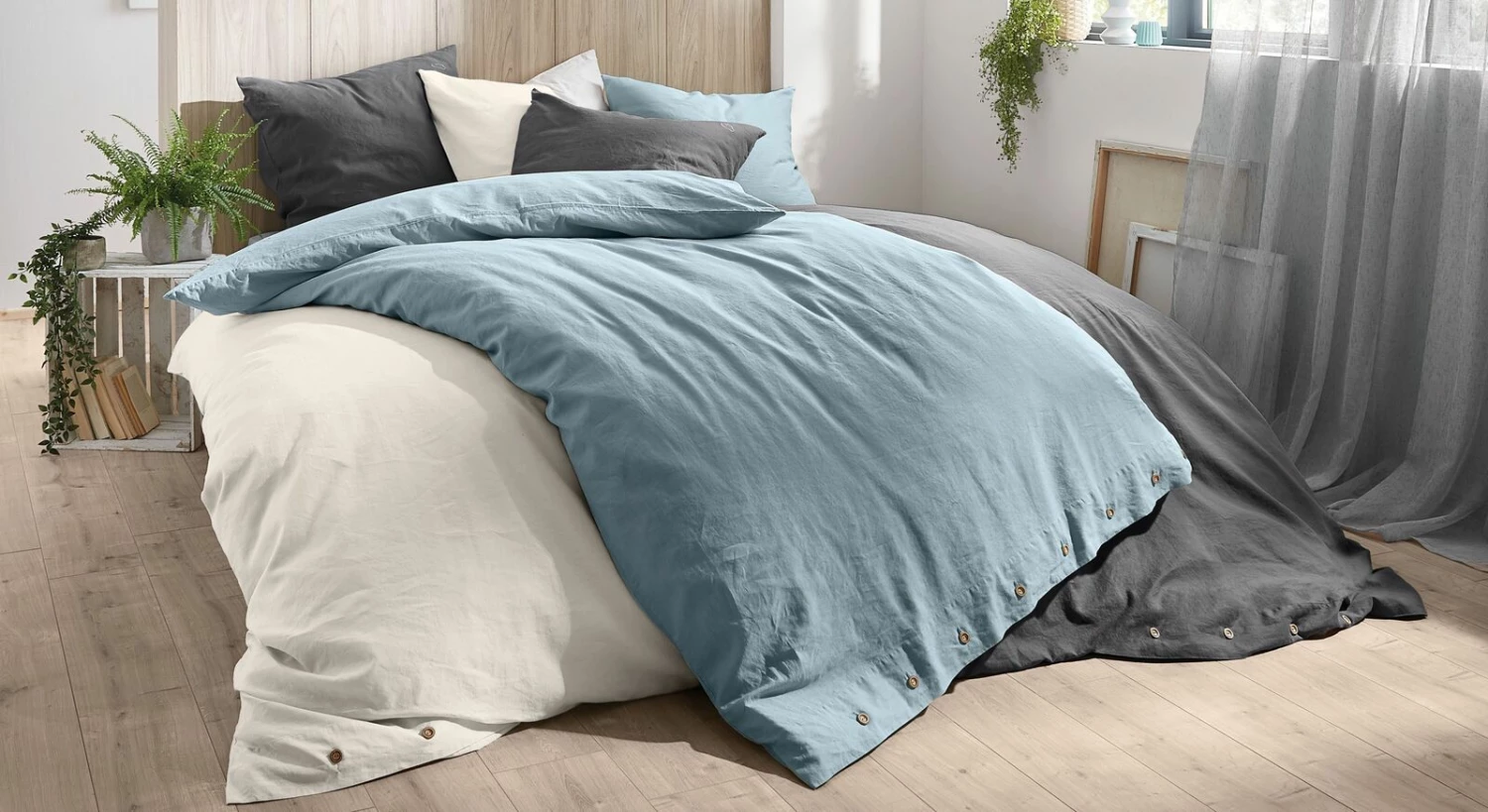 Kleine Wolke Halbleinen-Bettwäsche "Leinna" 3 Kleine Wolke Halbleinen-Bettwäsche "Leinna"