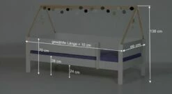 Hausbett "Kids Town" -Bettbezüge Verkäufe 2024 hausbett kids town bemassung grafik