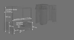 Himmelbett "Asami" 24 Himmelbett "Asami" -Bettbezüge Verkäufe 2024 himmelbett asami variante 01 bemassungs grafik