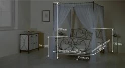 Himmelbett "Vila Nova" -Bettbezüge Verkäufe 2024 himmelbett vila nova bemassungs skizze