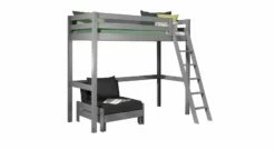 Hochbett "Kids Comfort" Mit Sesselbett -Bettbezüge Verkäufe 2024 hochbett kids comfort mit sesselbett grau lackiert