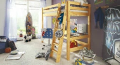 Hochbett "Kids Paradise" -Bettbezüge Verkäufe 2024 hochbett kids paradise stabil natur lackiert kiefer gr