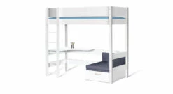 Hochbett "Kids Town" Mit Ausziehsofa -Bettbezüge Verkäufe 2024 hochbett kids town ausziehsofa schreibtischplatte integriert