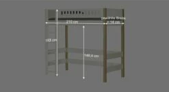 Hochbett "Kids Town" Design -Bettbezüge Verkäufe 2024 hochbett kids town design bemassung grafik