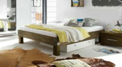 Liege "Caldera" -Bettbezüge Verkäufe 2024 holzliege caldera akazie vintage braun manschetten