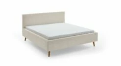 HOMELIV. Stauraumbett "Calypso" Stoff Abriamo -Bettbezüge Verkäufe 2024 homeliv bett calypso beige eiche fuesse