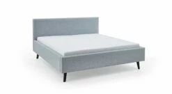 HOMELIV. Bett "Calypso" Stoff Luis -Bettbezüge Verkäufe 2024 homeliv bett calypso stoff luis eisblau fuesse schwarz 1