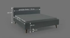 HOMELIV. Bett "Calypso" Stoff Luis -Bettbezüge Verkäufe 2024 homeliv bett calypso stoffbezug luis fuesse eiche massgrafik