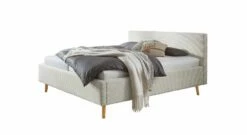 HOMELIV. Bett "Calypso" -Bettbezüge Verkäufe 2024 homeliv bett calypso webstoff bezug beige fuesse eiche