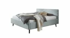 HOMELIV. Stauraumbett "Calypso" -Bettbezüge Verkäufe 2024 homeliv bett calypso webstoff bezug eisblau fuesse schwarz 1