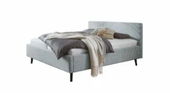 HOMELIV. Bett "Calypso" -Bettbezüge Verkäufe 2024 homeliv bett calypso webstoff bezug eisblau fuesse schwarz