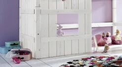 Hütten-Hochbett "Kids Paradise" Für Mädchen -Bettbezüge Verkäufe 2024 huetten hochbett kids paradise maedchen verkleidung fenster