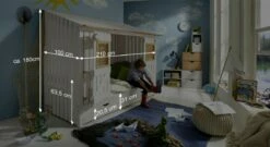 Hüttenbett "Strandhaus" -Bettbezüge Verkäufe 2024 huettenbett strandhaus bemassung grafik