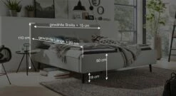 INTERLIVING Polsterbett "1409" Mit Hohem Kopfteil -Bettbezüge Verkäufe 2024 interliving polsterbett 1409 hoch kopfteil bemassungs grafik