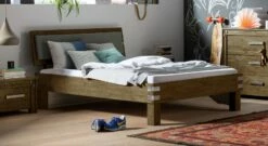 Jugendbett "Felipe" -Bettbezüge Verkäufe 2024 jugenbett felipe akazie vintage braun manschetten