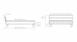 Jugendbett "Felipe" -Bettbezüge Verkäufe 2024 jugendbett felipe bemassungs skizze