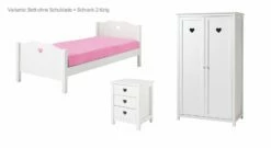 Jugendzimmer "Asami" 3-teilig -Bettbezüge Verkäufe 2024 jugendzimmer asami bett ohne schublade schrank 2 tuerig
