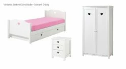 Jugendzimmer "Asami" 3-teilig -Bettbezüge Verkäufe 2024 jugendzimmer bett mit schublade schrank 2 tuerig