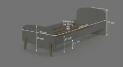Kinderbett "Maila" -Bettbezüge Verkäufe 2024 kinderbett maila bemassungs grafik