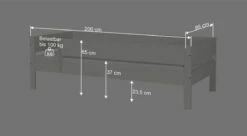 Kinderbett "Tacora" -Bettbezüge Verkäufe 2024 kinderbett tacora inklusive absturzsicherung bemassungs grafik