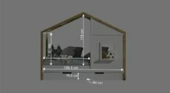 Kinderbett "Townhouse" -Bettbezüge Verkäufe 2024 kinderbett townhouse ein fenster mit bettschublade bemassung grafik