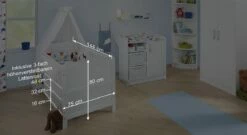 Kinderbett "Viktoria" -Bettbezüge Verkäufe 2024 kinderbett viktoria bemassungs skizze