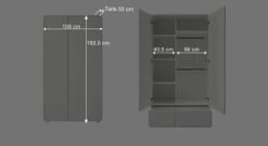 Kleiderschrank "Kids Arctic" -Bettbezüge Verkäufe 2024 kleiderschrank kids arctic bemassungsgrafik