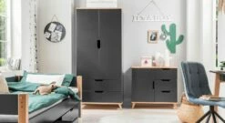 Kleiderschrank "Kids Nordic" Express -Bettbezüge Verkäufe 2024 kleiderschrank kids nordic anthrazit modern