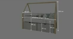 Kojen-Hausbett "Kids Town" -Bettbezüge Verkäufe 2024 kojen hausbett kids town klein bemassung grafik