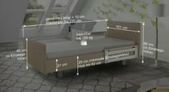 Komfortbett Mit Pflegebett-Funktion "Borkum" -Bettbezüge Verkäufe 2024 komfortbett pflegebett funktion borkum bemassung grafik