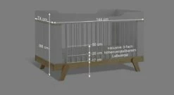 LIFETIME Babybett "Monina" -Bettbezüge Verkäufe 2024 lifetime babybett monina bemassungs skizze