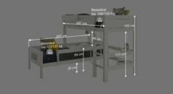 LIFETIME Eck-Etagenbett "Original" -Bettbezüge Verkäufe 2024 lifetime eck etagenbett original weiss lasiert holz bemassung grafik