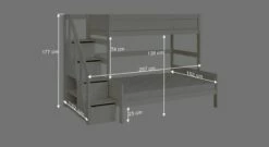 LIFETIME Familienbett "Original" Mit Treppenmodul -Bettbezüge Verkäufe 2024 lifetime familienbett original treppenmodul 140x200cm bemassung grafik