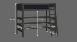 LIFETIME Hochbett "Color" -Bettbezüge Verkäufe 2024 lifetime hochbett color bemassung grafik