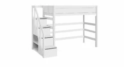 LIFETIME Hochbett "Original" Mit Treppenmodul -Bettbezüge Verkäufe 2024 lifetime hochbett original treppen modul weiss lackiert