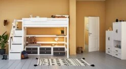 LIFETIME Hochbett "Original" Mit Treppenmodul -Bettbezüge Verkäufe 2024 lifetime hochbett original treppenmodul passend zubehoer