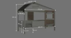 LIFETIME Hüttenbett "Hideout" -Bettbezüge Verkäufe 2024 lifetime huettenbett hideout weiss lasiert bemassung grafik