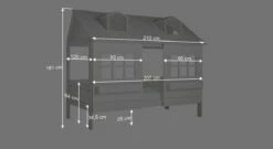 LIFETIME Hüttenbett "Lake House" -Bettbezüge Verkäufe 2024 lifetime huettenbett lakehouse bett umrandung bemassung grafik