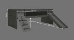 LIFETIME Kojenbett "Climb & Slide" -Bettbezüge Verkäufe 2024 lifetime kojenbett climb slide grau lasiert bemassung grafik