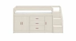 LIFETIME Midi-Hochbett "All-In-One" -Bettbezüge Verkäufe 2024 lifetime midi hochbett allinone treppenmodul freisteller weiss lasiert