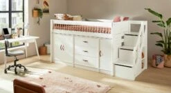 LIFETIME Midi-Hochbett "All-In-One" -Bettbezüge Verkäufe 2024 lifetime midi hochbett allinone treppenmodul zubehoer passend