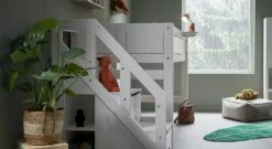 LIFETIME Midi-Hochbett "Original" Mit Treppenmodul -Bettbezüge Verkäufe 2024 lifetime midi hochbett original treppenmodul sicher gelaender