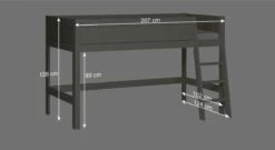 LIFETIME Midi-Hochbett "Kreidetafel" -Bettbezüge Verkäufe 2024 lifetime midi hochbett schlicht bemassungs skizze 3