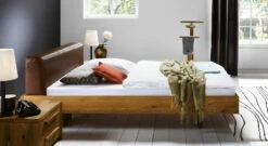 Bett "Campinas" -Bettbezüge Verkäufe 2024 massivholzbett campinas wildeiche kopfteil marone natur gr