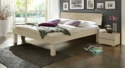 Bett "Riga" -Bettbezüge Verkäufe 2024 massivholzbett riga buche weiss fusshoehe 30cm gr