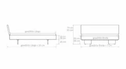 Bett "Rimini" -Bettbezüge Verkäufe 2024 massivholzbett rimini bemassungsgrafik